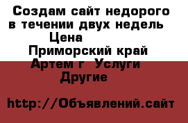 Создам сайт недорого в течении двух недель. › Цена ­ 10 000 - Приморский край, Артем г. Услуги » Другие   